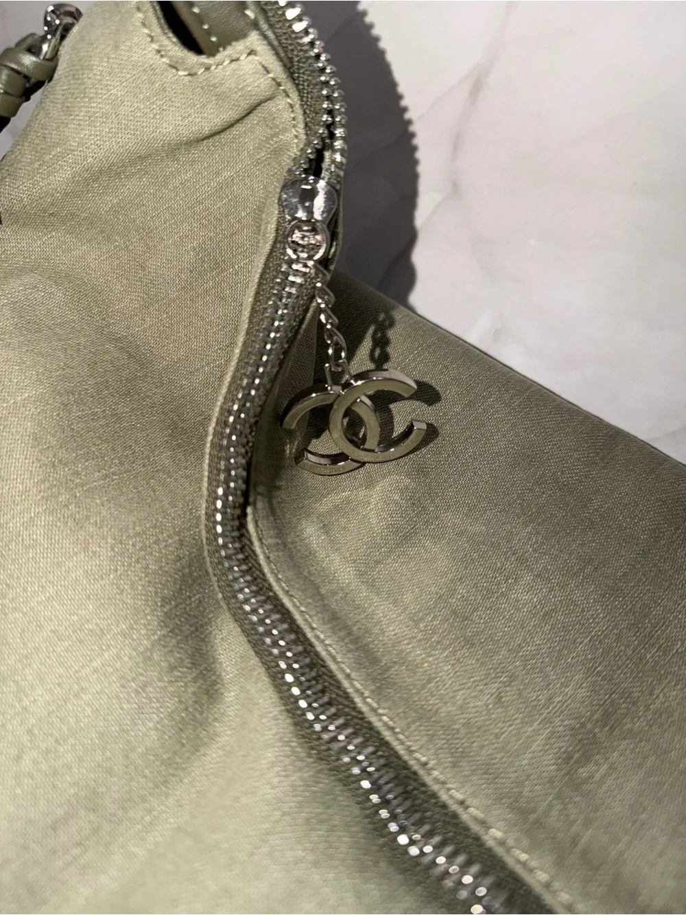 Fashion Olive Green Chain-Handle Hobo Shoulder Bag